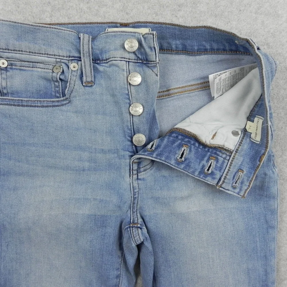 Madewell‎ Jeans Womens 24 Cali Demi-Boot Button Fly Stretch Flex Denim Blue